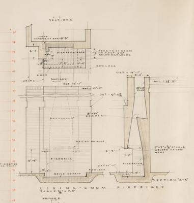 Lot #584 Frank Lloyd Wright Signed Plan for a Usonian House - Image 3