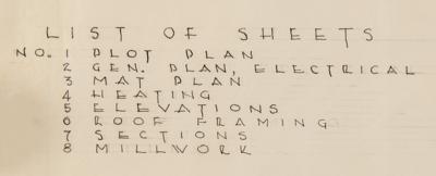 Lot #584 Frank Lloyd Wright Signed Plan for a Usonian House - Image 6