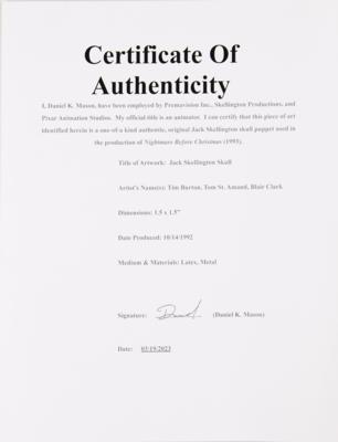 Lot #839 The Nightmare Before Christmas: Jack Skellington Prop Skull - Image 6