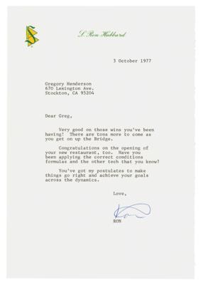 Lot #624 L. Ron Hubbard Typed Letter Signed