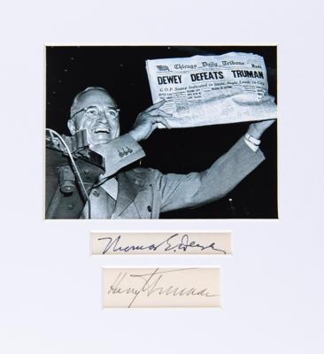 Lot #124 Harry S. Truman and Thomas E. Dewey Signatures - Image 1