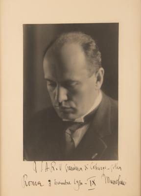 Lot #279 Benito Mussolini Oversized Signed