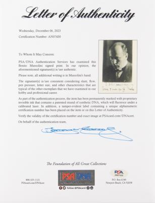 Lot #279 Benito Mussolini Oversized Signed Photograph - Image 3