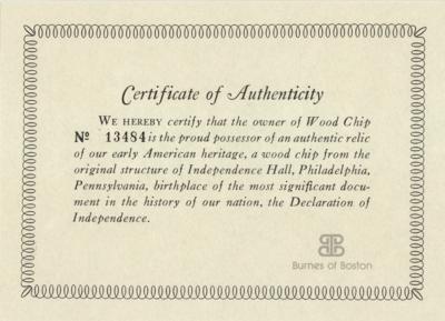 Lot #248 Independence Hall Wood Relic - Image 7
