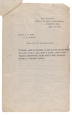 Lot #310 Titanic: Packet of (6) 'Obstruction to Navigation' Reports - Detailing Obstacles Deemed Detrimental to the Safe Passage of the Titanic - Image 7