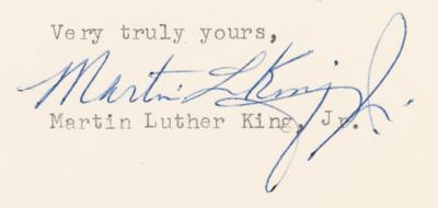 Lot #165 Martin Luther King, Jr. Typed Letter Signed on Segregation in Higher Education: 
