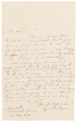 Lot #170 Charles Babbage Autograph Letter Signed on His 