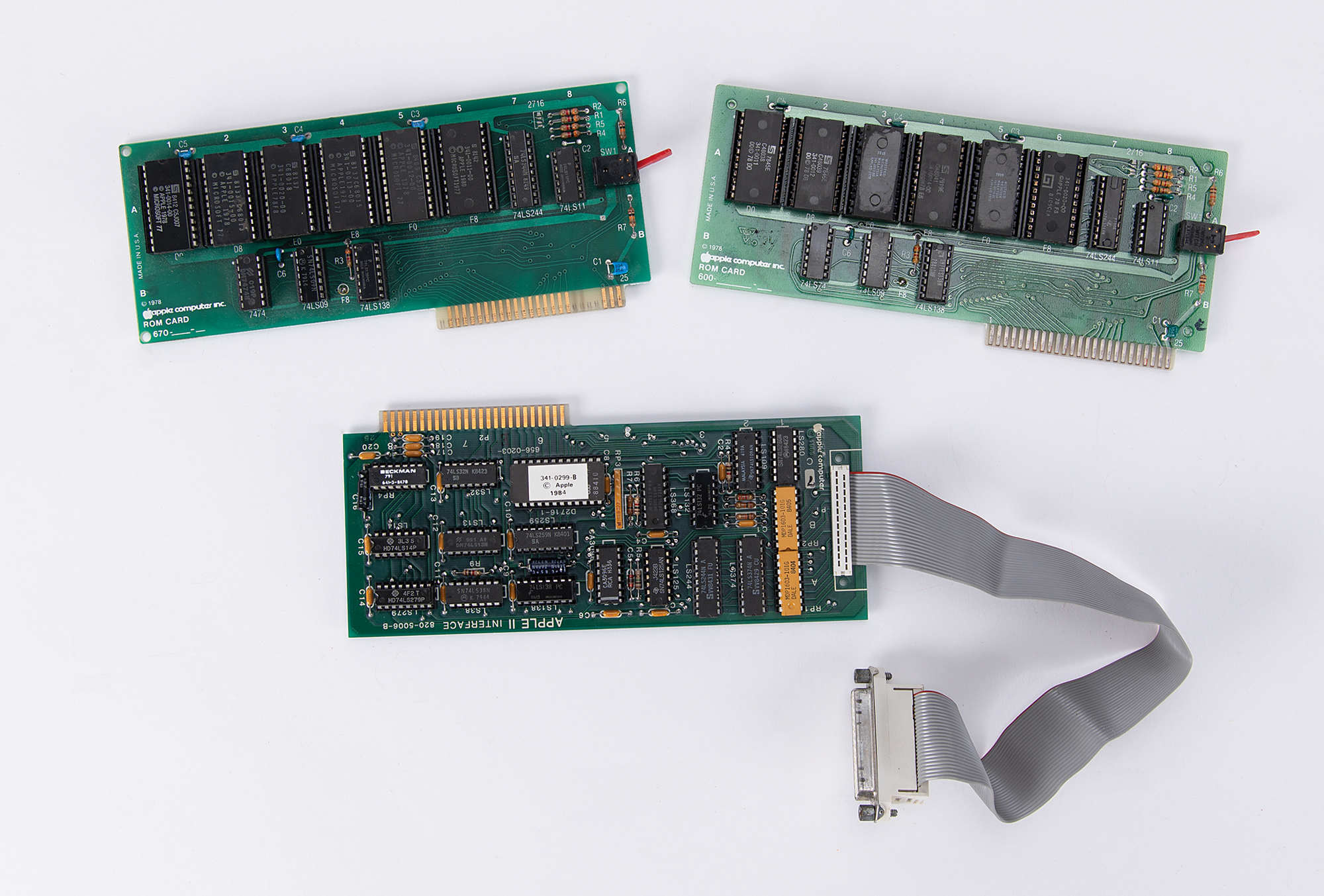 Apple II Computer with Apple Monitor II, Disk II Drives, and Software