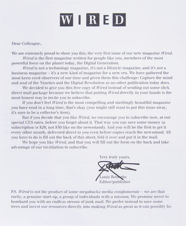 Lot #3154 Wired Magazine (Premiere Issue from March/April 1993) - Image 2