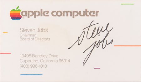 Lot #3082 Steve Jobs Signed Apple Business Card (c. 1983) - PSA GEM MT 10 - Image 2