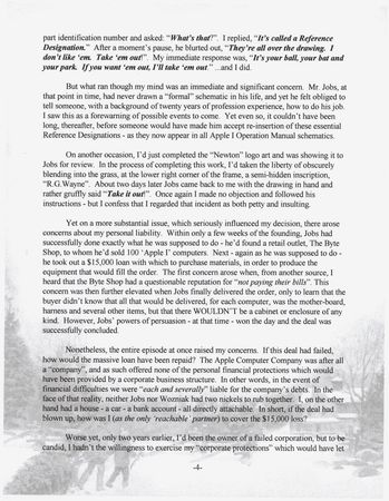 Lot #3087 Ron Wayne Limited Edition Typed Manuscript - 'The Apple Phenomenon — How It All Began' - Image 4