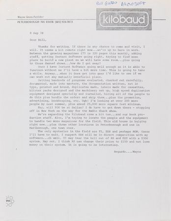 Lot #3147 Bill Gates Early Typed Letter Signed (1978) - listing Apple, Atari, and RadioShack as companies that 
