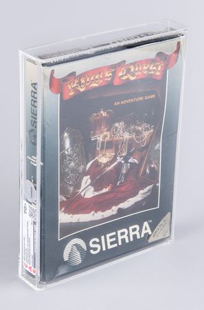 Lot #3177 King's Quest [First Print Black Box] (Sealed Apple II 5.25″ Floppy Disk) - CAS 70+ - Image 1