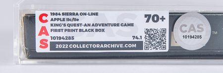 Lot #3177 King's Quest [First Print Black Box] (Sealed Apple II 5.25″ Floppy Disk) - CAS 70+ - Image 3