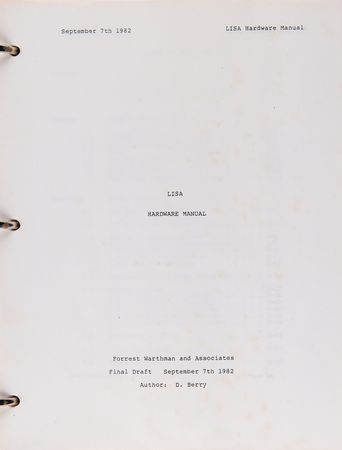 Lot #3018 Apple Lisa (5) Early Developer Schematics with Final Draft 'LISA Hardware Manual' from 1982 - Image 8