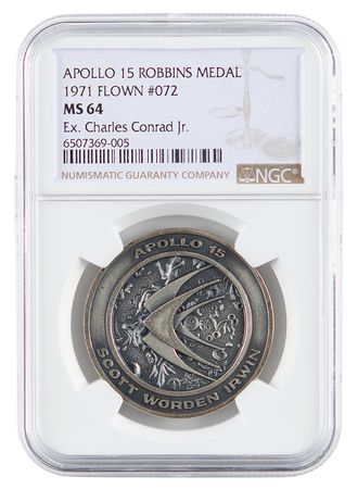Lot #4261 Apollo 15 Flown Robbins Medallion - From