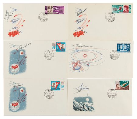 Lot #4411 Cosmonauts Set of (6) Signed KNIGA