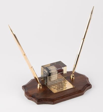Lot #4030 Gemini 8 Flown Heatshield Pen Holder - Image 1