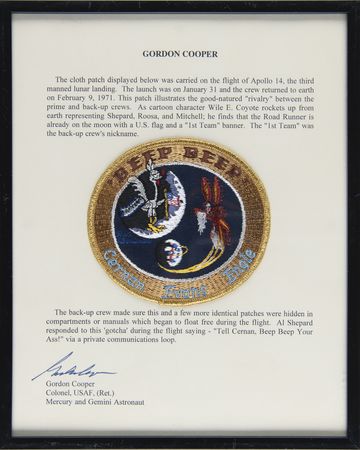 Lot #4245 Gordon Cooper's Apollo 14 Flown 'Beep-Beep' Backup Crew Patch - Image 3