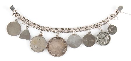 Lot #4011 Gus Grissom: Charm Bracelet with Flown Liberty Bell 7 Dime and Flown Gemini 3 Fliteline Medallion - Image 2