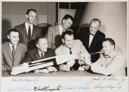 Lot #4003 Mercury 7 Signed Photograph - Image 1