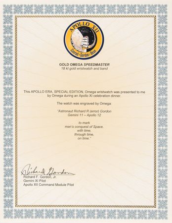 Lot #4162 Richard Gordon's 18K Gold Omega Speedmaster Professional 1969 Apollo 11 Commemorative Watch - Image 10