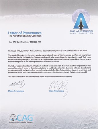 Lot #4121 Neil Armstrong's NASA Hand Operated Controls Chart - Image 2