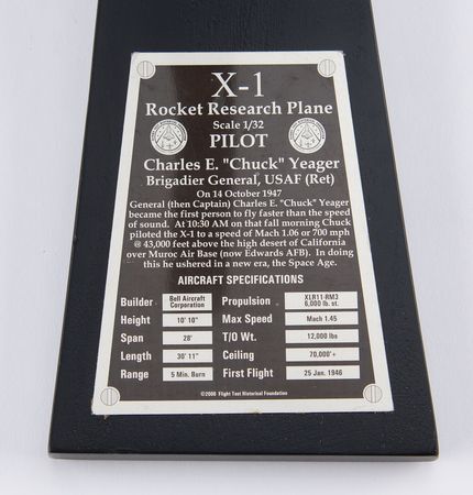 Lot #4428 Chuck Yeager Signed Bell X-1 Model - Image 5