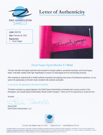 Lot #4428 Chuck Yeager Signed Bell X-1 Model - Image 7