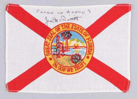 Lot #4081 Apollo 9 Flown Florida Flag Signed by