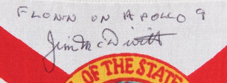 Lot #4081 Apollo 9 Flown Florida Flag Signed by Jim McDivitt - Image 2