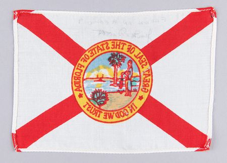 Lot #4081 Apollo 9 Flown Florida Flag Signed by Jim McDivitt - Image 3