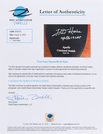 Lot #4235 Fred Haise Signed Apollo Command Module Model - Image 4