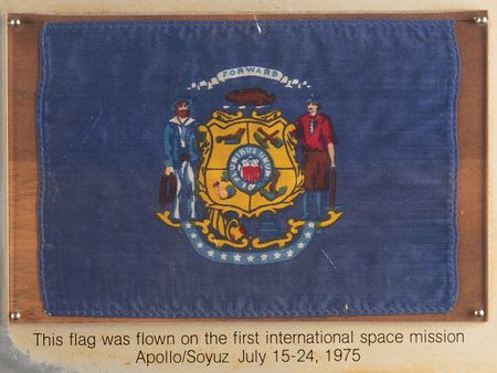 Lot #4098 Deke Slayton's Apollo 11 and Apollo-Soyuz Flown Flag Display - Image 3