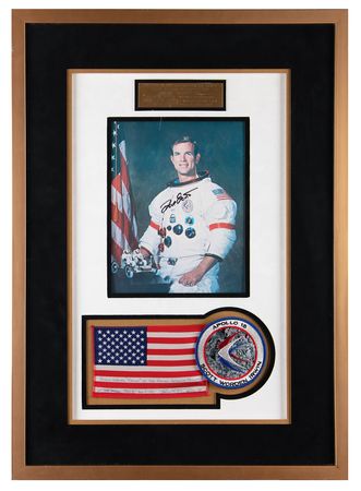 Lot #4256 Apollo 15 Lunar Surface-Flown American Flag and Patch - From the Personal Collection of Dave Scott - Image 1