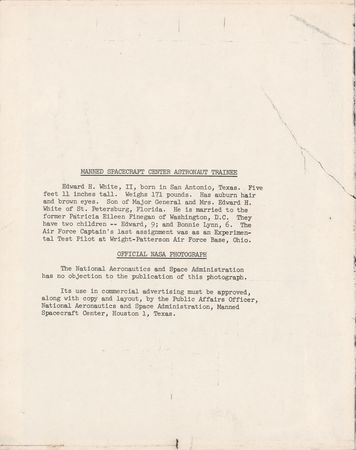 Lot #4052 Edward H. White II Signed Photograph - Image 2