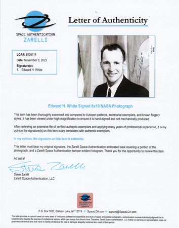 Lot #4052 Edward H. White II Signed Photograph - Image 3