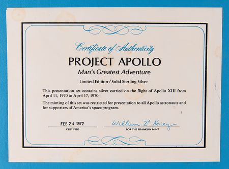 Lot #4229 Apollo 13: Franklin Mint Limited Edition Medallion Set - 'Project Apollo' (1972) - Image 10