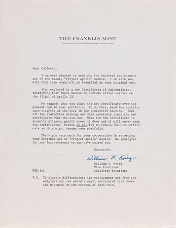 Lot #4229 Apollo 13: Franklin Mint Limited Edition Medallion Set - 'Project Apollo' (1972) - Image 6