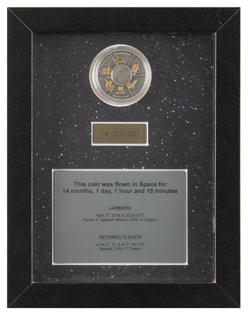 Lot #4386 SpaceX Flown MISSE-9 Mission Coin - One of 50 Carried to the ISS - Image 2