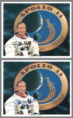 Lot #4249 Edgar Mitchell (2) Signed Photographs - Image 1
