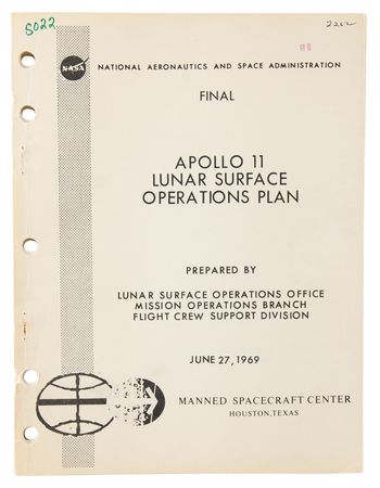 Lot #4105 Apollo 11 Lunar Surface Operations Plan - Image 1