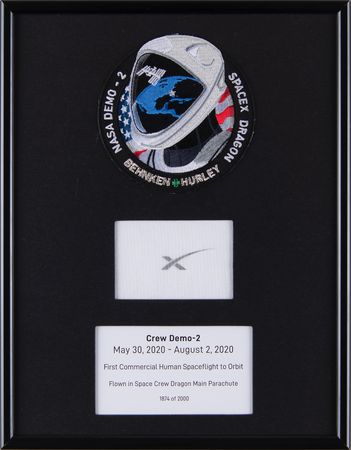 Lot #4404 SpaceX Flown Crew Dragon Demo-2 Parachute Swatch - Image 1