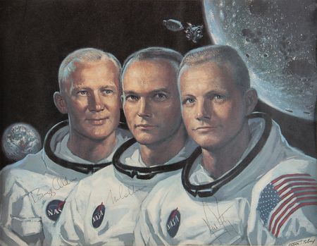 Lot #4099 Apollo 11 Crew-Signed Oversized Print - Image 2
