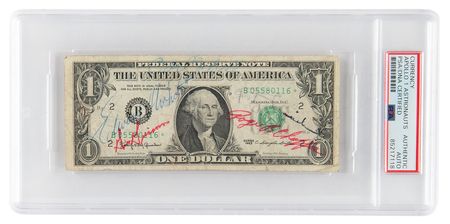 Lot #4050 Apollo 1 Signed One-Dollar Bill - Image 1