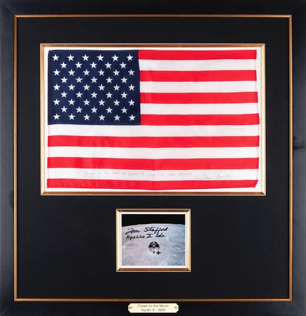Lot #4082 Apollo 10 Flown Oversized American Flag - From the Collection of Tom Stafford - Image 1