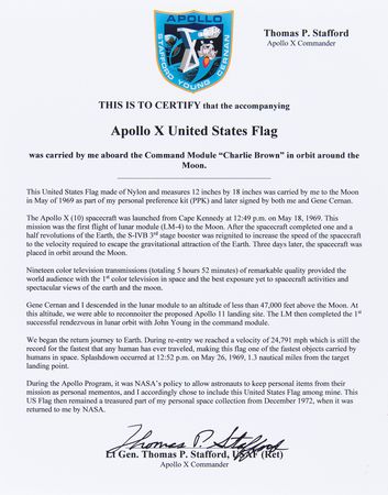 Lot #4082 Apollo 10 Flown Oversized American Flag - From the Collection of Tom Stafford - Image 5