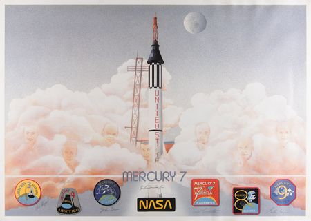 Lot #4019 Mercury Astronauts Signed Print