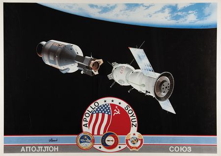 Lot #4505 Apollo-Soyuz Crew-Signed Print - Image 1