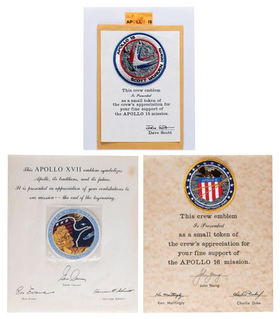 Lot #4269 Apollo 15, 16, and 17 Embroidered Crew